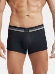 Jockey HG14 Men Microfiber Elastane Stretch Rib Solid Trunk with StayDry Treatment - Black