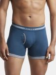 Jockey 1017 Men Super Combed Cotton Rib Solid Boxer Brief - Reflecting Pond & Mid Grey Mel