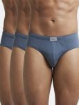 Jockey 8035 Men Super Combed Cotton Solid Poco Brief - Deep Slate (Pack of 3)