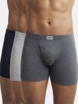 Jockey 8008 Men Super Combed Cotton Rib Solid Boxer Brief - Navy/Charcoal Mel/Grey Mel (Pack of 3)