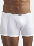 Jockey 8008 Men Super Combed Cotton Rib Solid Boxer Brief - White (Pack of 2)