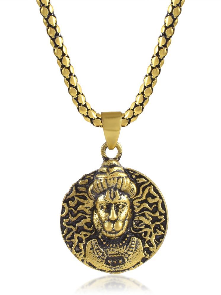     			ADMIER Gold plated Sterling Silver God Hanuman Pendant for Men & Women Lord Bajrang Bali Locket for Good Health & Wealth