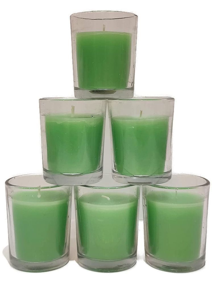     			Floish Green Lemongrass Votive Candle 6 cm ( Pack of 6 )