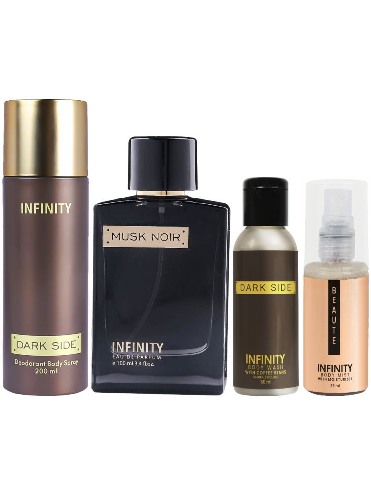     			Infinity Musk Noir Perfume, Dark Side Deodorant, Dark Side Body Wash & Beaute Body Mist Long Lasting Pack of 4