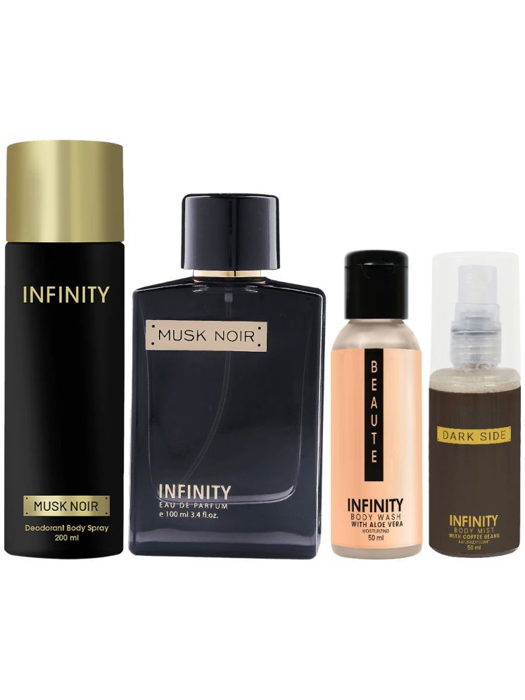     			Infinity Musk Noir Perfume, Musk Noir Deodorant, Beaute Body Wash & Dark Side Body Mist Long Lasting Pack of 4