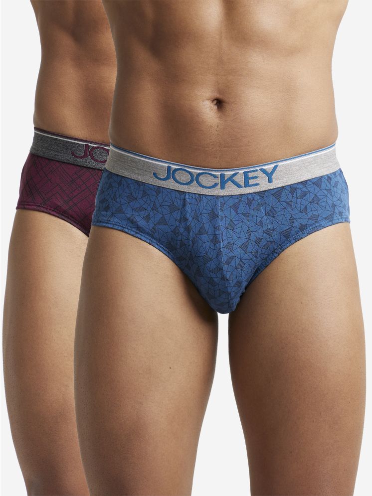     			Jockey MC09 Men Super Combed Cotton Printed Brief - Assorted (Pack of 2 - Prints & Colors May Vary)