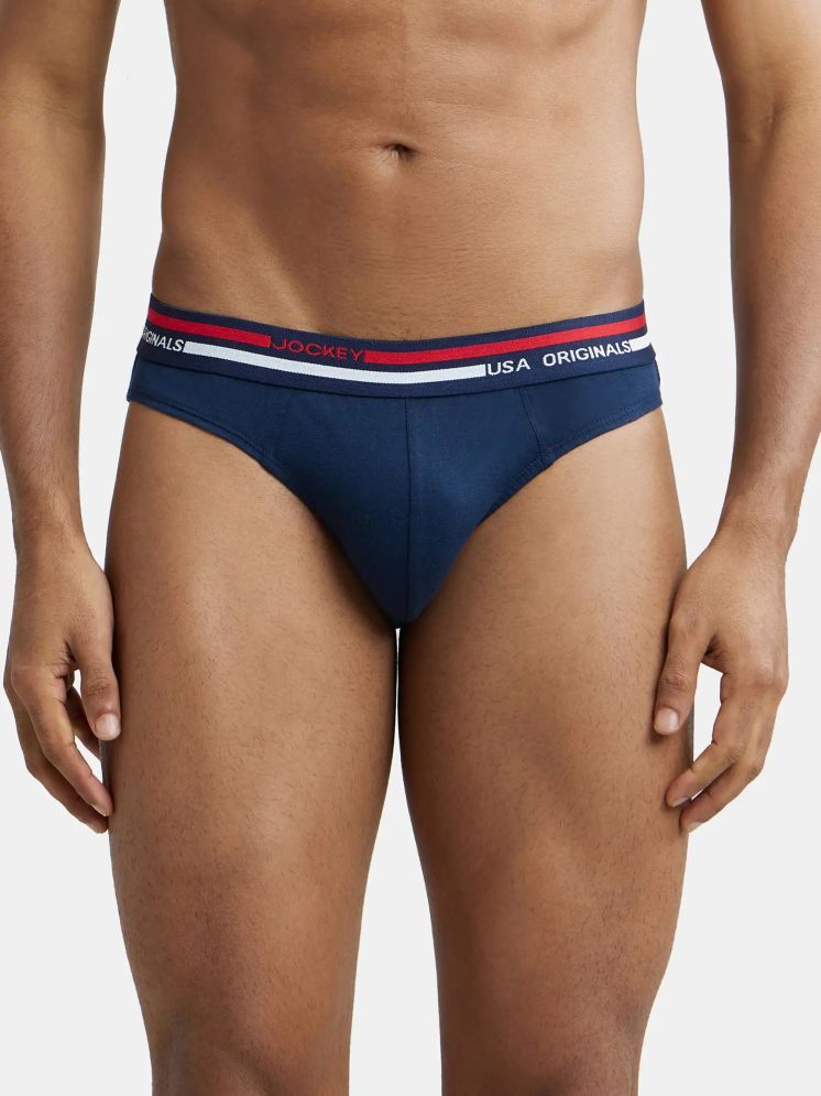     			Jockey US49 Men Super Combed Cotton Solid Brief with Ultrasoft Waistband - Navy