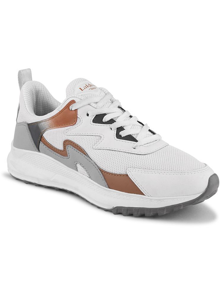     			Lakhani Aashirwad E-Active-02_Wht-Tan White Men's Sports Running Shoes