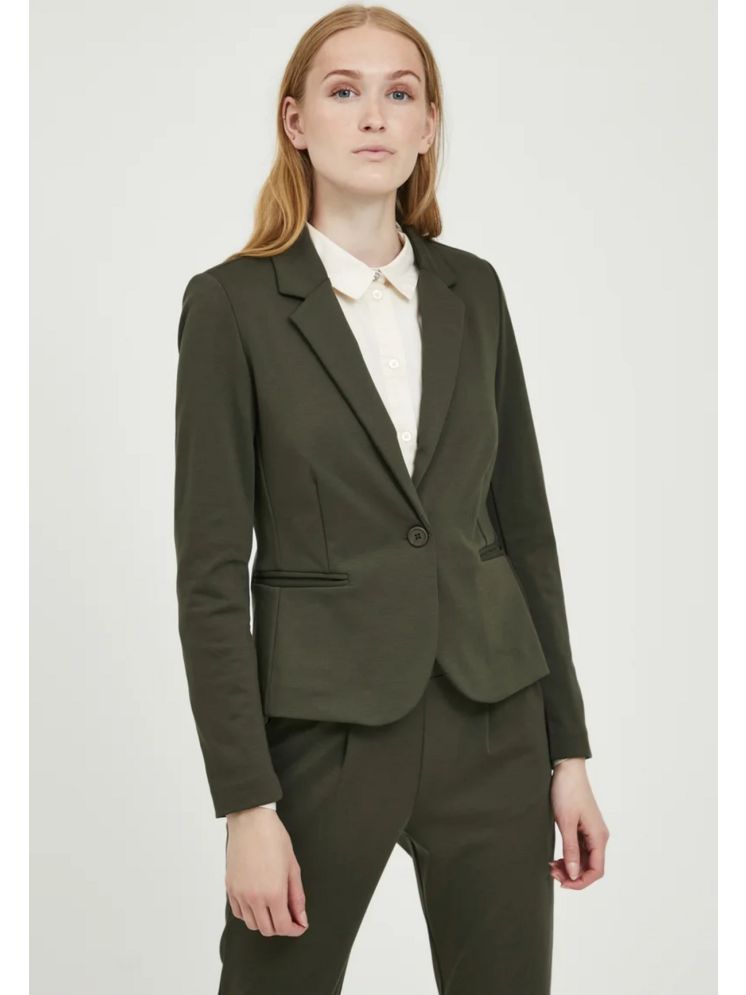     			PPTHEFASHIONHUB - Cotton Blend Green Blazers