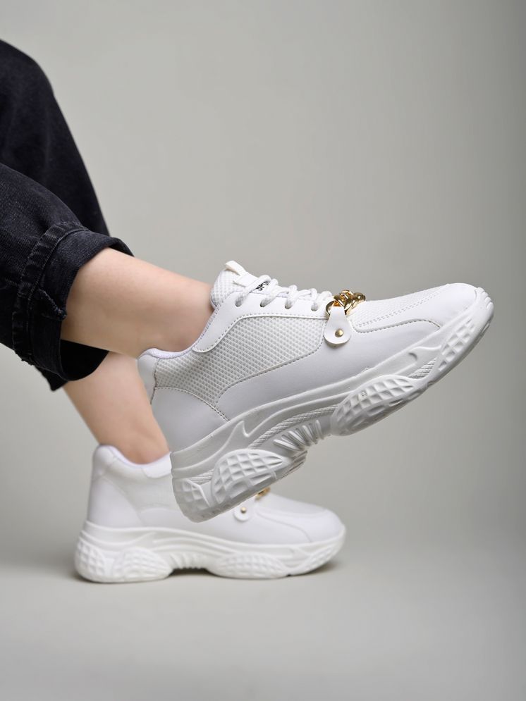     			Stylestry White Women's Sneakers