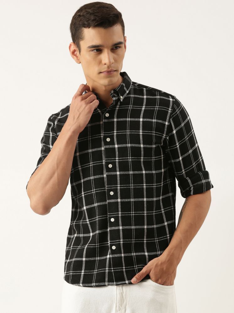     			roller fashions 100% Cotton Slim Fit Checks Rollup Sleeves Men's Casual Shirt - Black ( Pack of 1 )