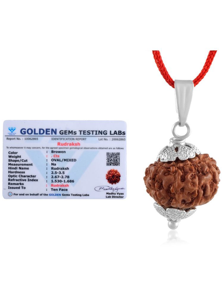     			ADMIER 10 Mukhi Rudraksha Pendant With Thread ( Pack of 1 )