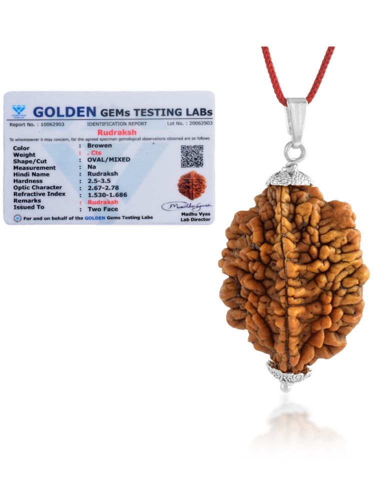     			ADMIER 2 Mukhi Rudraksha Pendant With Thread ( Pack of 1 )