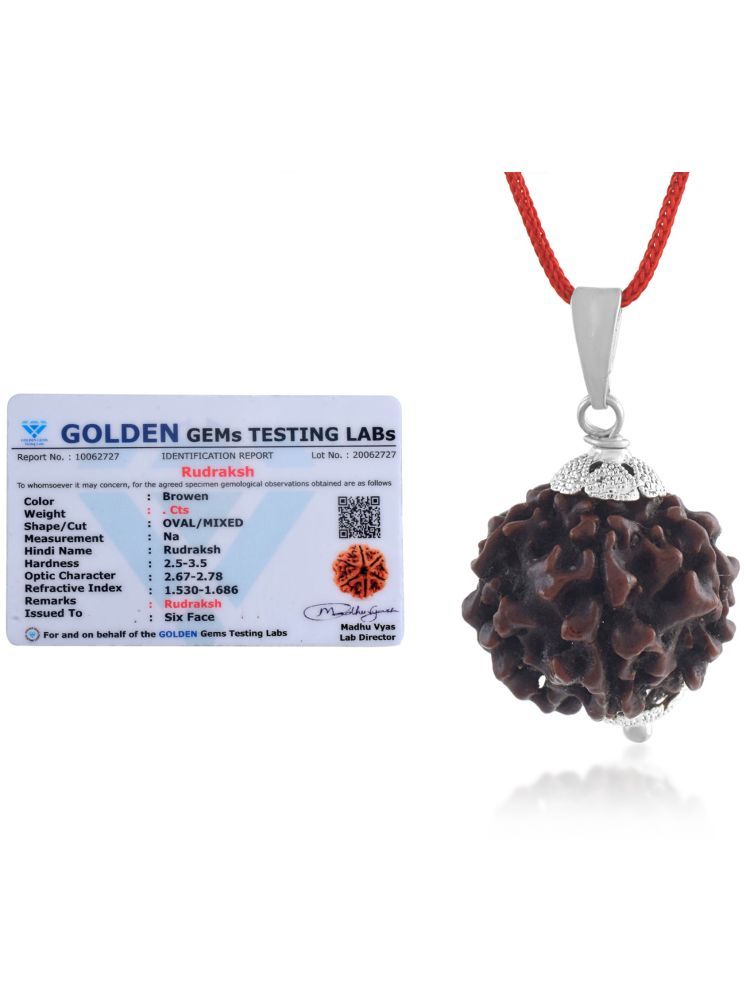     			ADMIER 6 Mukhi Rudraksha Pendant With Thread ( Pack of 1 )