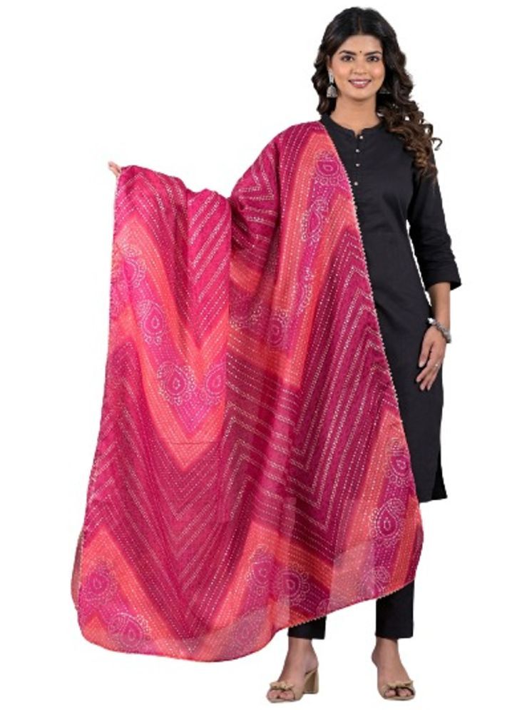     			Anjaneya Creations Pink Cotton Blend Women's Dupatta - ( Pack of 1 )