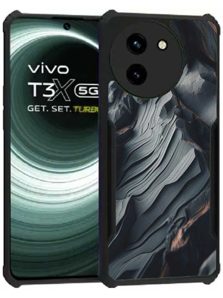     			COBERTA Black Printed Back Cover Polycarbonate Compatible For Vivo T3x 5G ( Pack of 1 )