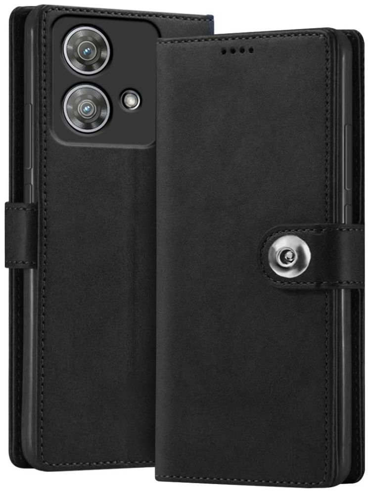     			Fashionury Black Flip Cover Artificial Leather Compatible For Motorola Edge 40 Neo 5G ( Pack of 1 )