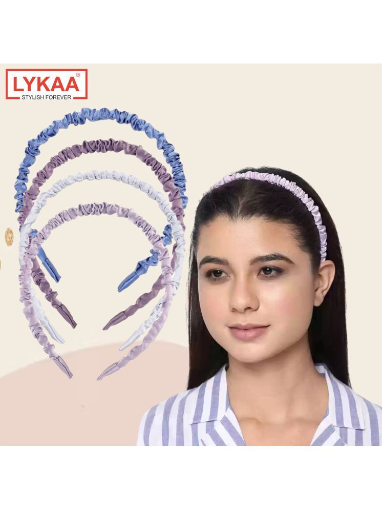     			Lykaa Headbands Satin Silk Vintage Twine Beautiful Fancy Frill Hair Band For Women & Girls - 4 Pcs