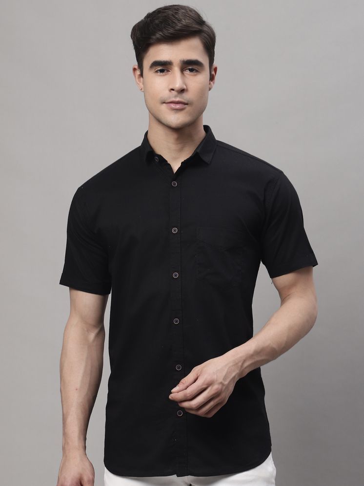     			MAJESTIC MAN 100% Cotton Slim Fit Solids Half Sleeves Men's Casual Shirt - Black ( Pack of 1 )