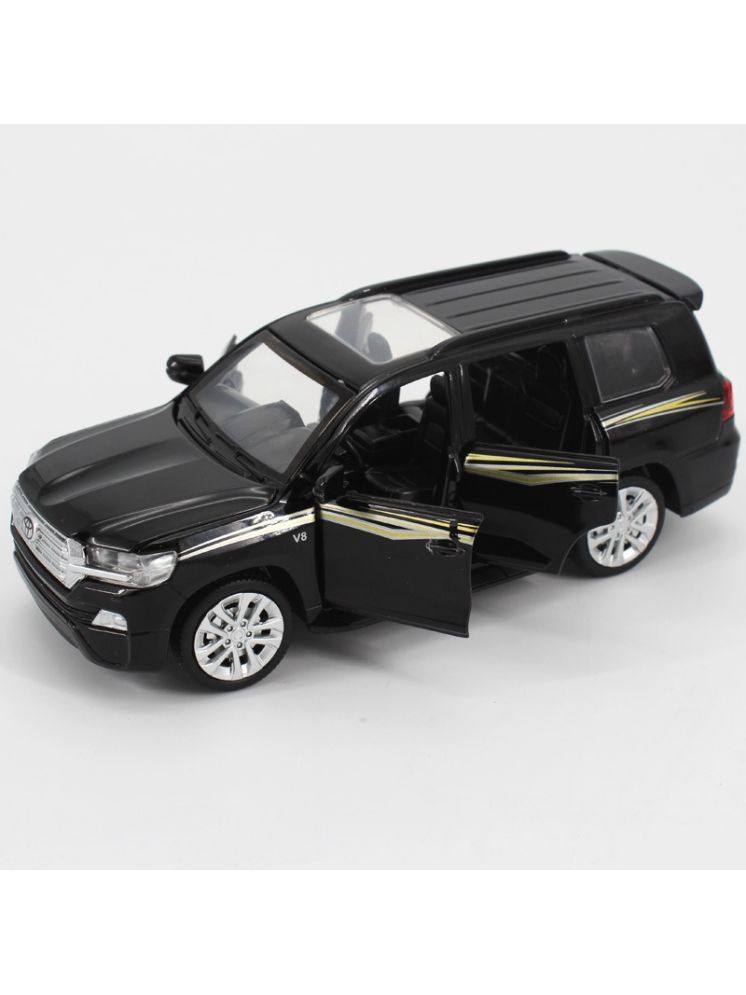     			PANSHUB 1:32 Scale Die-Cast Metal Toyota Land Cruiser Car with Openable Doors and Pull Back Action with Sound Light Mini Auto Toy Car for Kids (Pack of 1) (1:32 Land Cruiiser Car - Black)