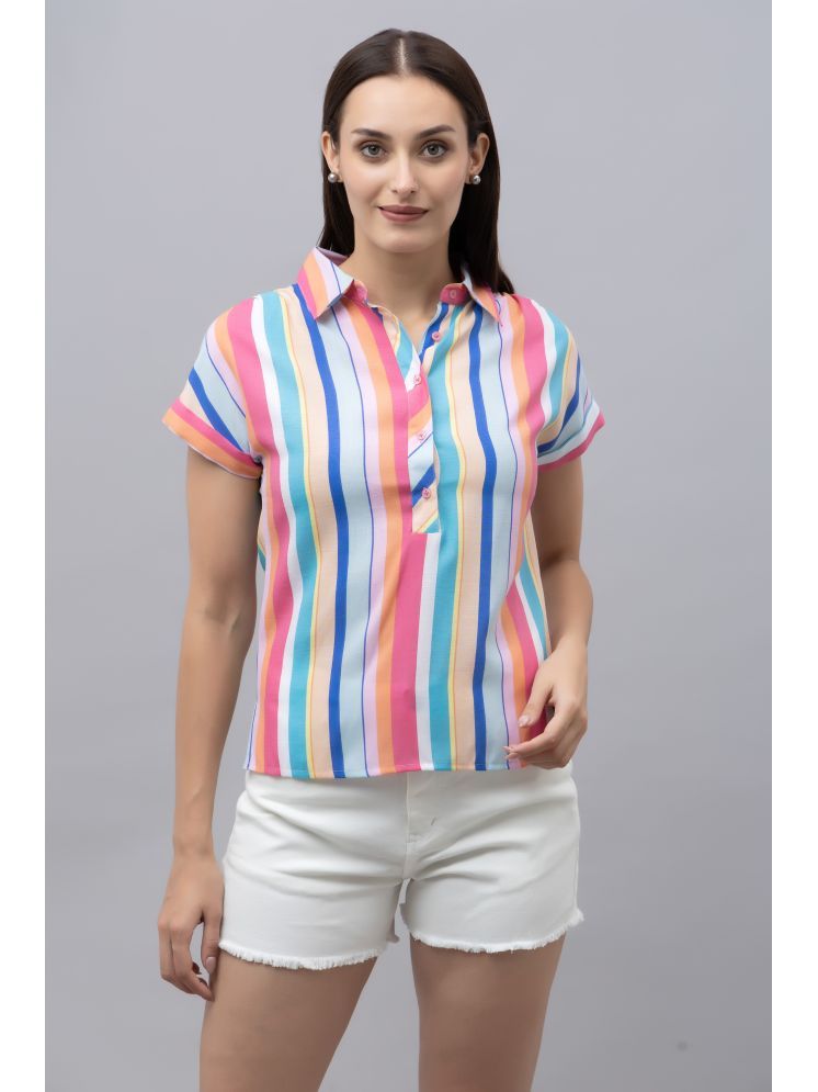     			Purys Multi Color Linen Women's Shirt Style Top ( Pack of 1 )