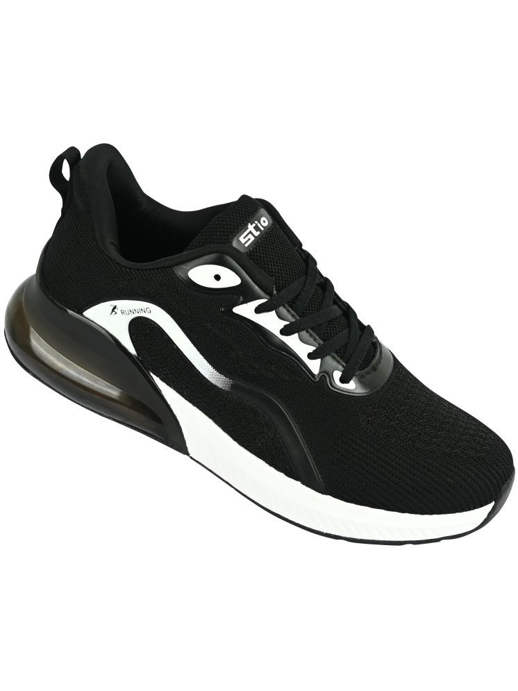     			STIO 4015-BLK-WHT Black Men's Sports Running Shoes