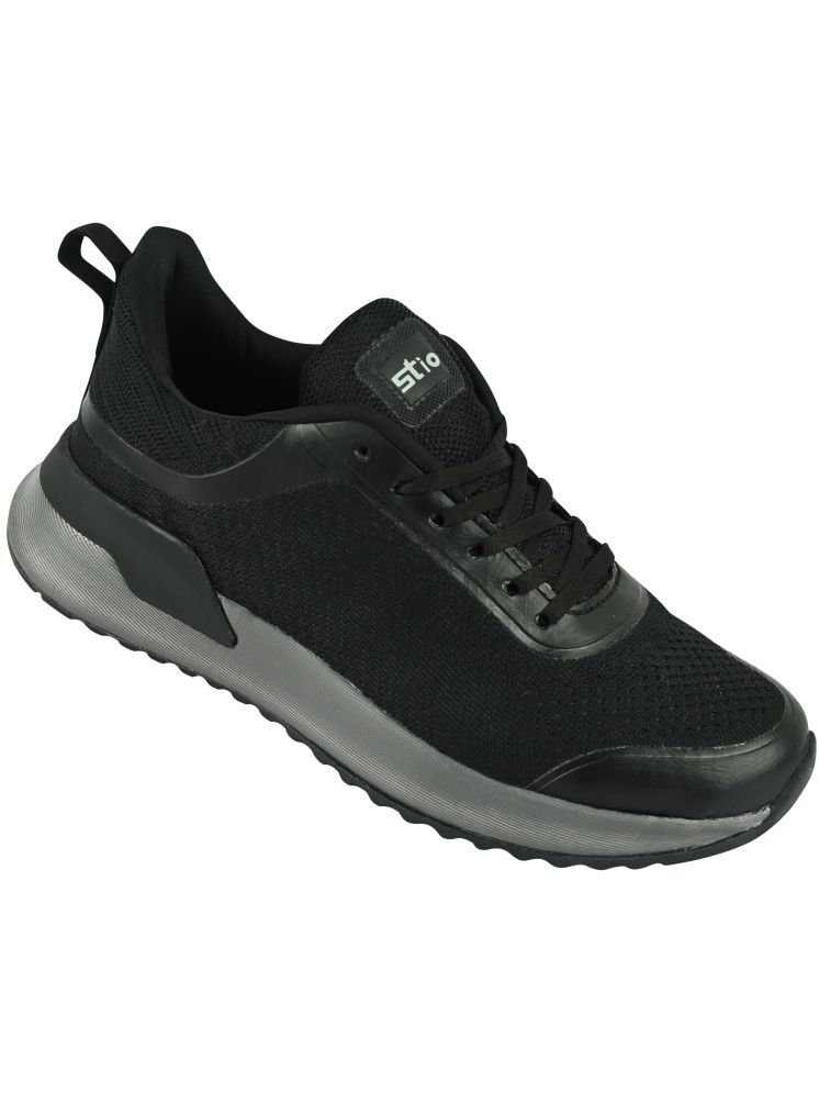     			STIO 4019-BLACK Black Men's Sports Running Shoes