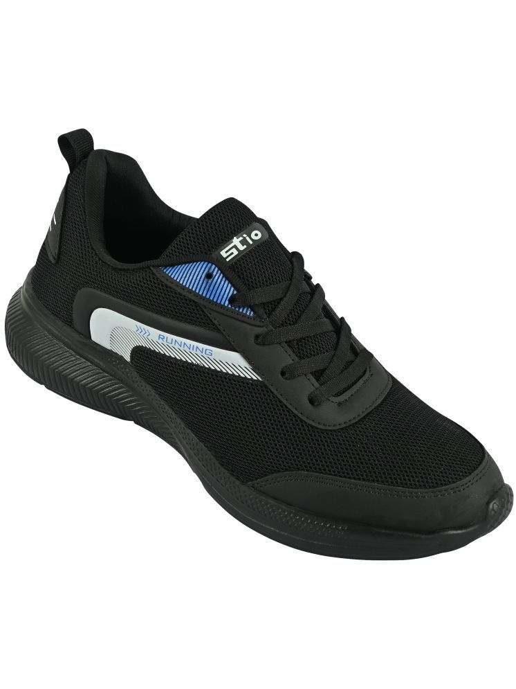     			STIO ECO-4-BLACK Black Men's Sports Running Shoes