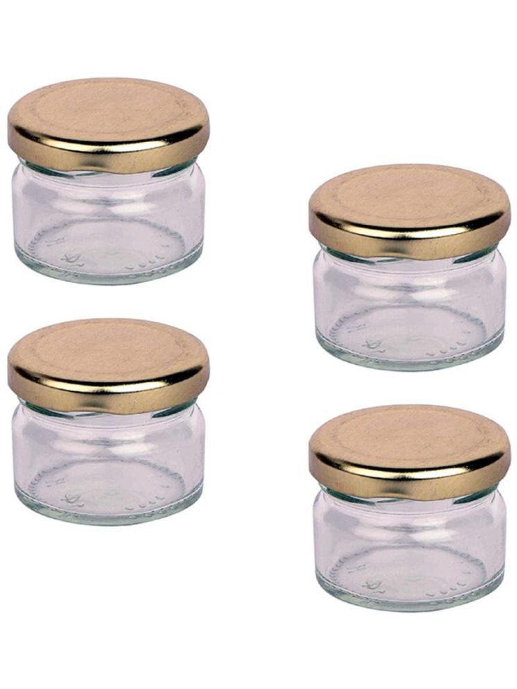     			Somil Glass Contanier Glass Transparent Spice Container ( Set of 4 )