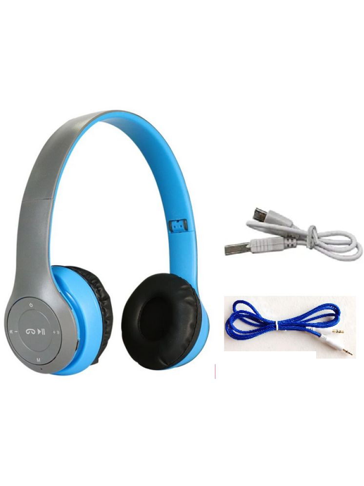     			UGPro UGP-47 Dual Mode 3.5 mm Bluetooth Headphone Over Ear 6 Hours Playback Adjustable length IPX4(Splash & Sweat Proof) Blue