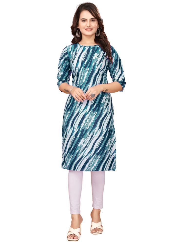     			khodal krupa creation Crepe Printed Straight Women's Kurti - Navy Blue ( Pack of 1 )