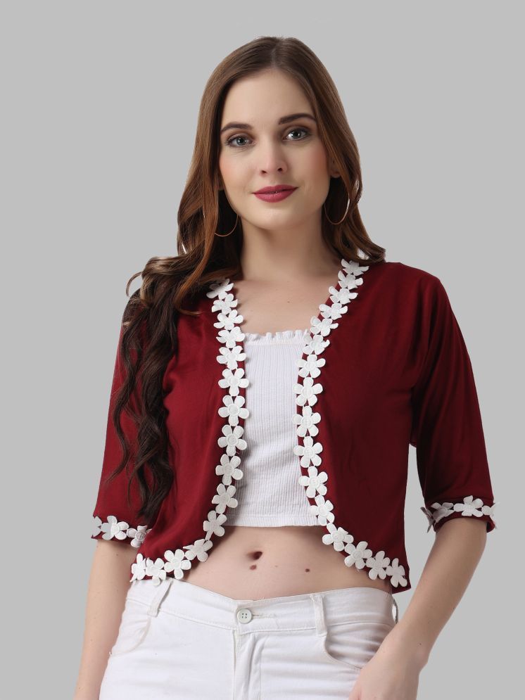     			Affair Cotton Women's Shrugs - Maroon ( Single )