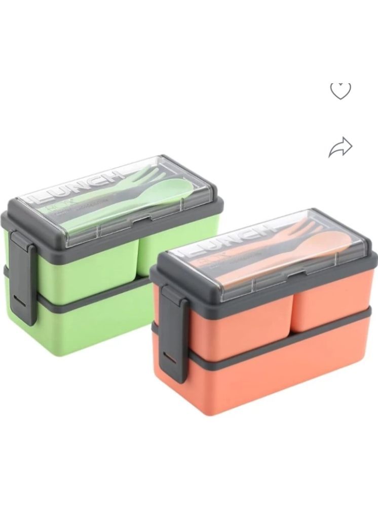     			Fitgo DOUBLE DECKER LUNCH BOX 01 Plastic Lunch Box 3 - Container ( Pack of 1 )