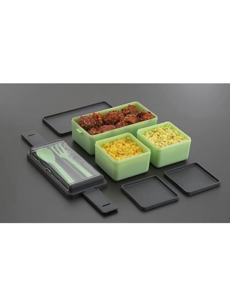     			Fitgo DOUBLE DECKER LUNCH BOX 01 Plastic Lunch Box 3 - Container ( Pack of 1 )