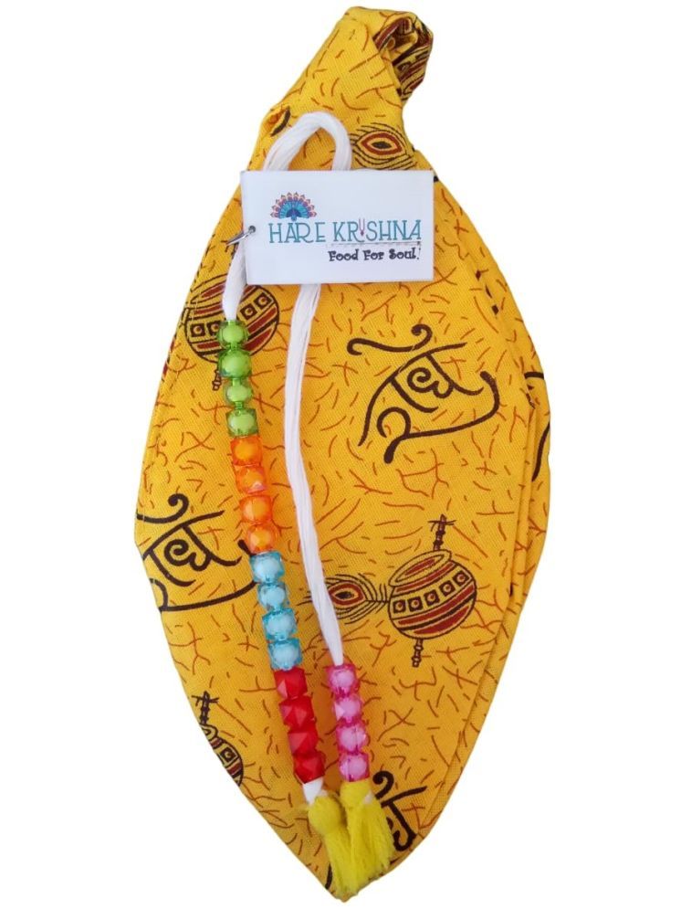     			Hare Krishna Food For Soul Yellow Jholi |Jaap Bag Japa Mala Bag/Gaumukhi 1 ( Pack of 1 )