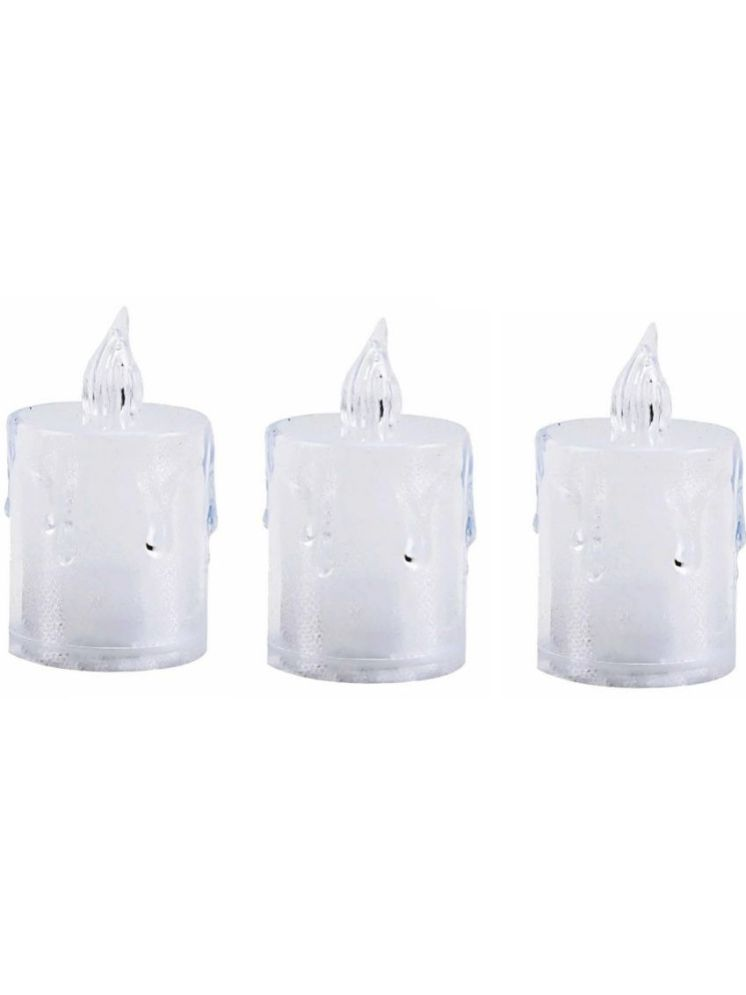     			Home Lane Off White LED Tea Light Candle 6 cm ( Pack of 3 )