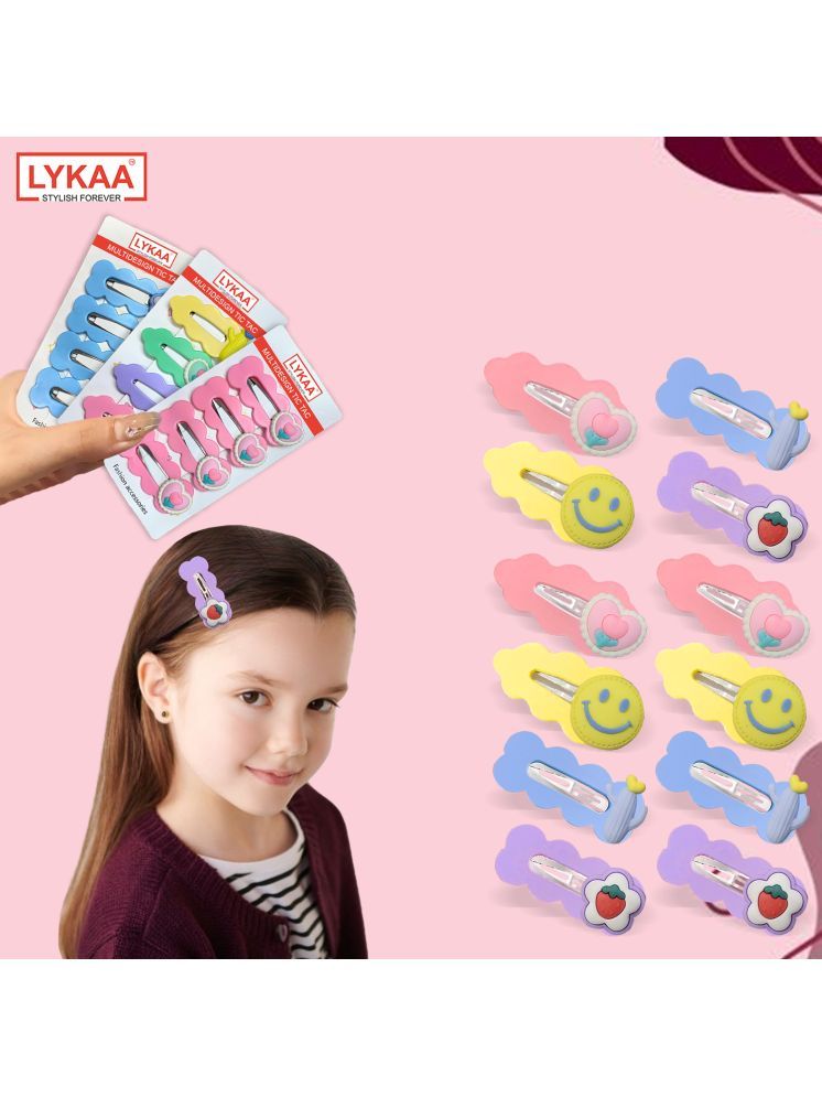     			LYKAA Multi Girls Hair Clip ( Pack of 12 )