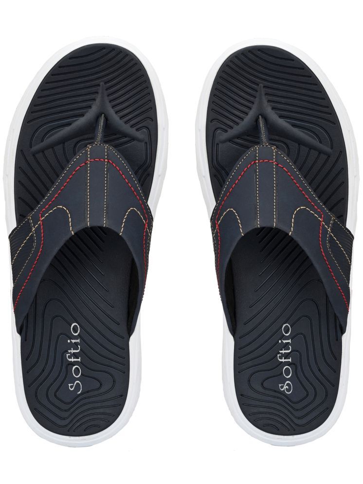     			softio Blue Men's Thong Flip Flop