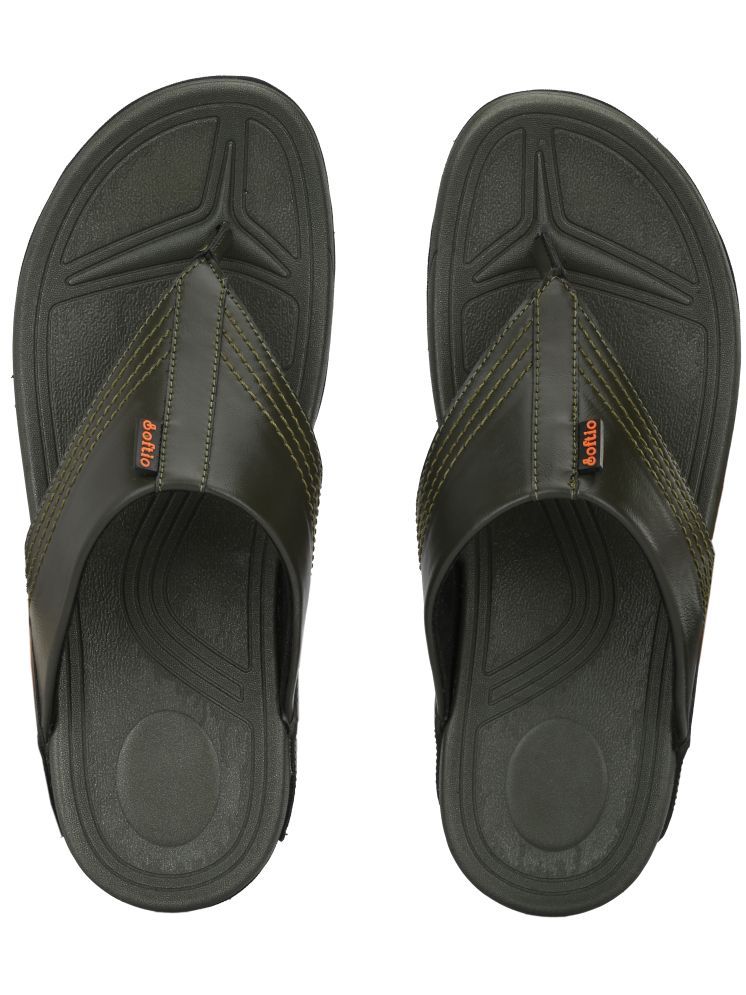     			softio Olive Men's Thong Flip Flop