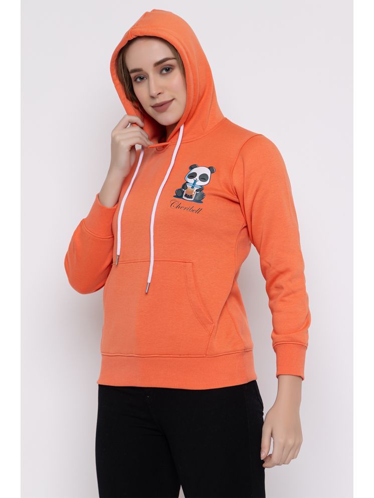     			CHERIBELL Cotton - Fleece Women's Hooded Sweatshirt ( Orange )