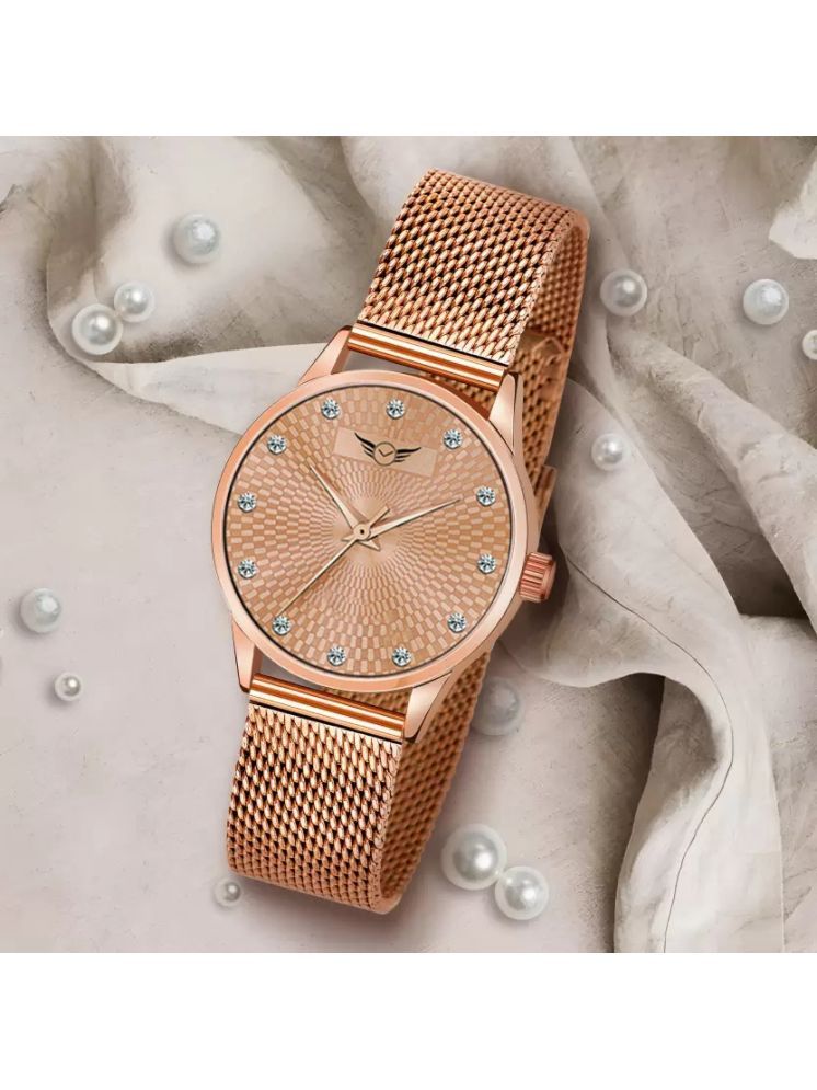     			EEWHI Rose Gold Brass Analog Womens Watch