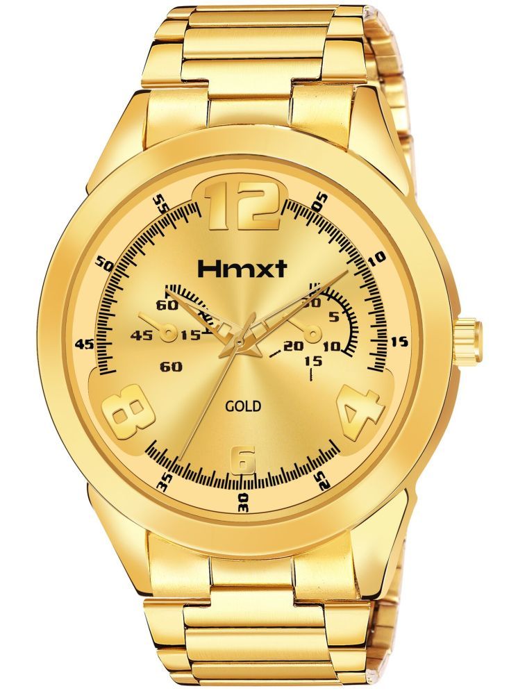     			HMXT Gold Stainless Steel Analog Men's Watch