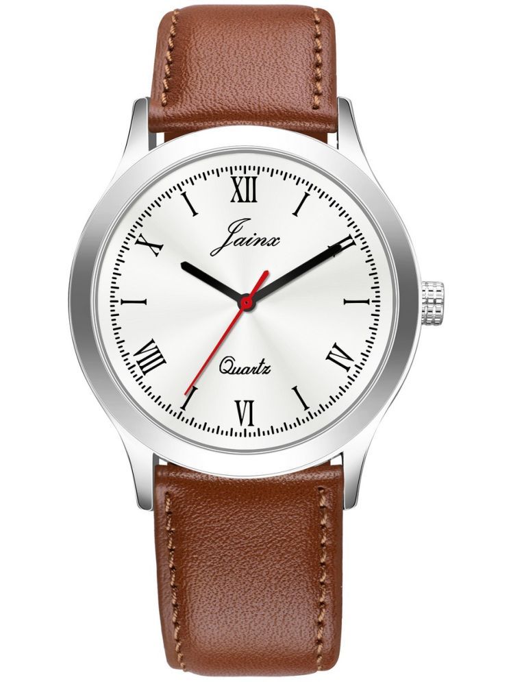     			Jainx Brown Leather Analog Men's Watch