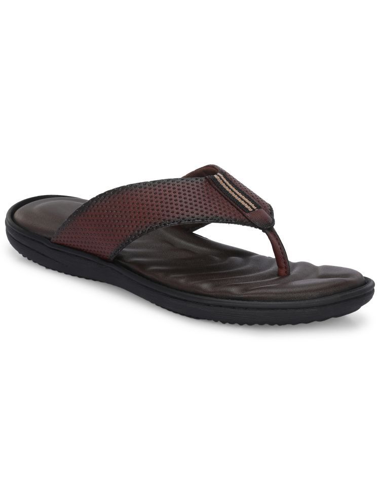     			Leeport Tan Men's Thong Flip Flop