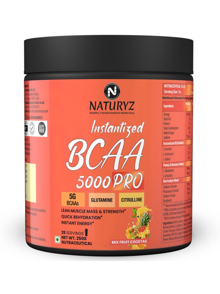     			NATURYZ BCAA 5000 PRO-Mix Fruit Flavour For Workout 250 gm