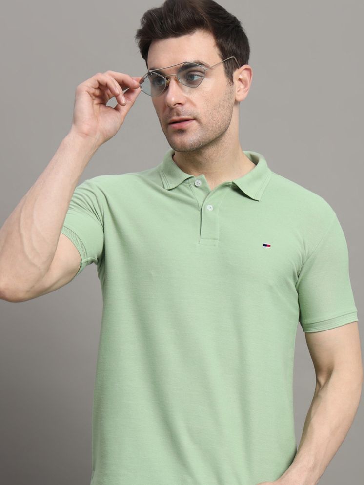     			R.ARHAN PREMIUM Pack of 1 Cotton Blend Regular Fit Solid Half Sleeves Men's Polo T Shirt ( Mint Green )