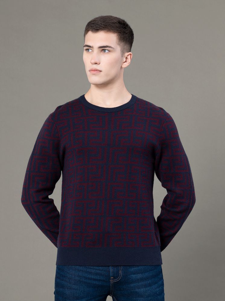     			Red Tape Polyester Blend Round Neck Men's Full Sleeves Pullover Sweater - Maroon ( Pack of 1 )