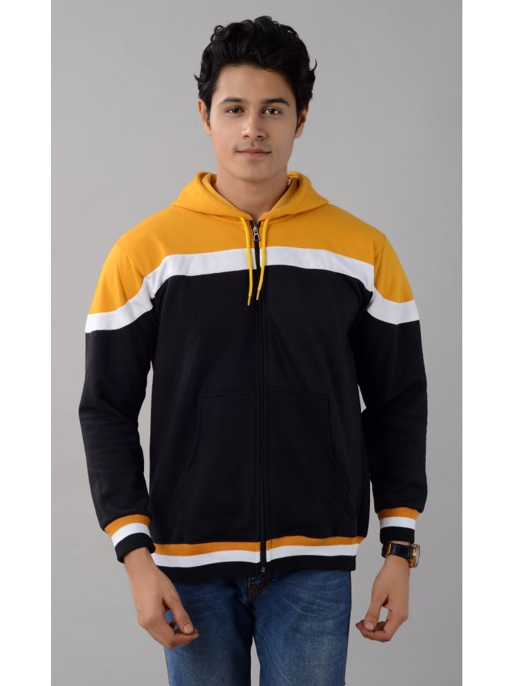     			VILLAIN Fleece Hooded Men's Sweatshirt - Yellow ( Pack of 1 )