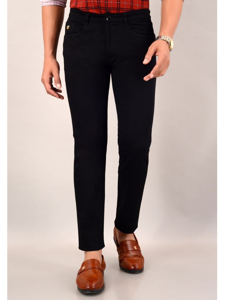     			VILLAIN Slim Flat Men's Chinos - Black ( Pack of 1 )