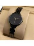 EEWHI Black Metal Analog Womens Watch